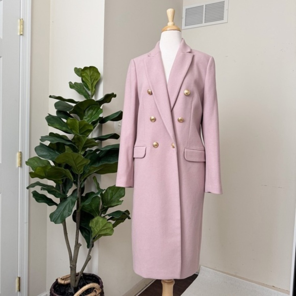 Women's Pink Wool Blend Coat